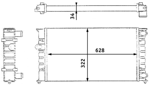 Radiator, engine cooling - CR 348 000S MAHLE