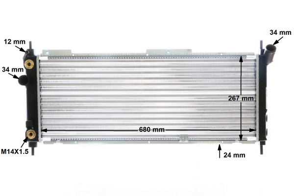 Radiator, engine cooling - CR 357 000S MAHLE