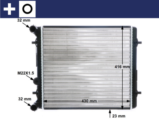 Radiator, engine cooling - CR 367 000S MAHLE