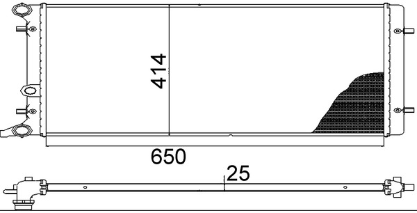 Radiator, engine cooling - CR 368 001S MAHLE