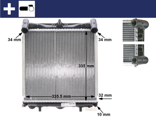 Radiator, engine cooling - CR 370 000S MAHLE