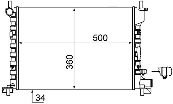 Radiator, engine cooling - CR 381 000S MAHLE