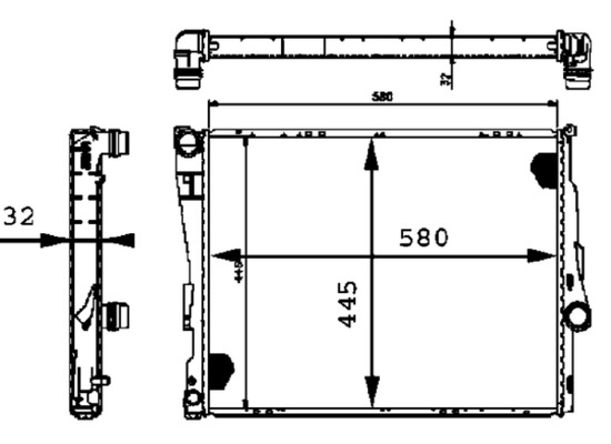 Radiator, engine cooling - CR 458 000P MAHLE