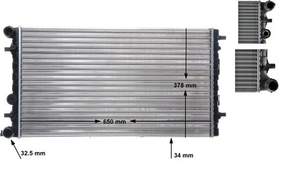 Radiator, engine cooling - CR 477 001S MAHLE