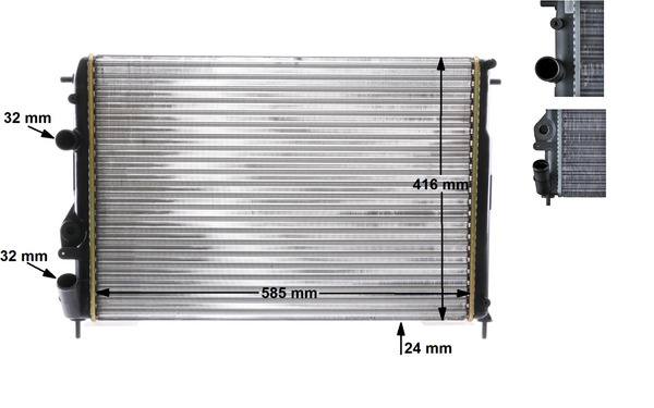 Radiator, engine cooling - CR 493 000S MAHLE