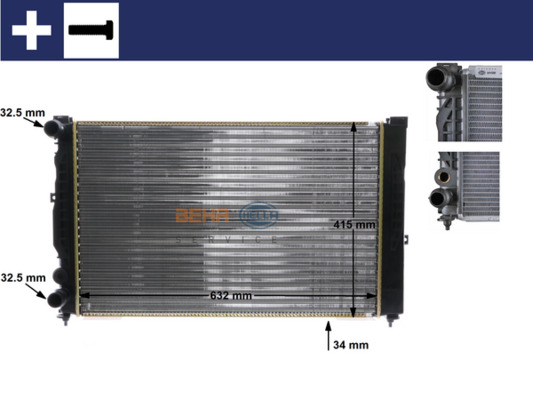 Radiator, engine cooling - CR 647 000S MAHLE