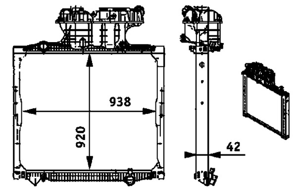 Radiator, engine cooling - CR 701 000P MAHLE