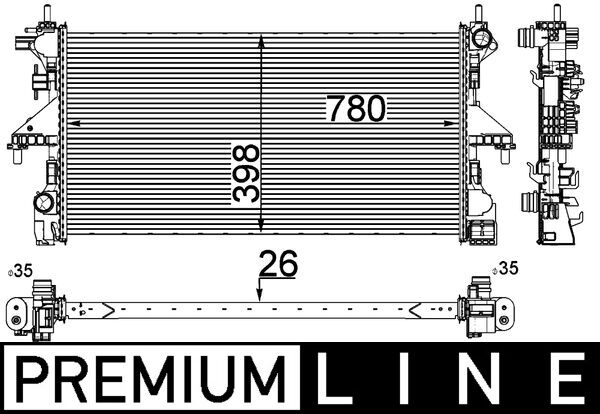 Kühler, Motorkühlung - CR 808 000P MAHLE