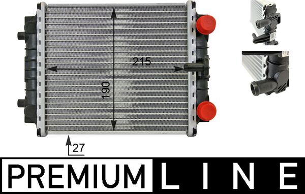 Radiator, engine cooling - CR 80 000P MAHLE