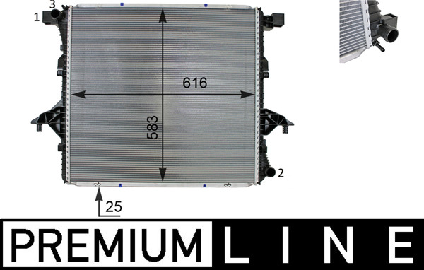 Radiator, engine cooling - CR 81 000P MAHLE