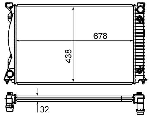 Kühler, Motorkühlung - CR 830 000S MAHLE