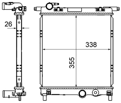 Radiator, engine cooling - CR 831 000S MAHLE