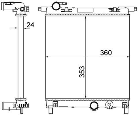Radiator, engine cooling - CR 831 001S MAHLE