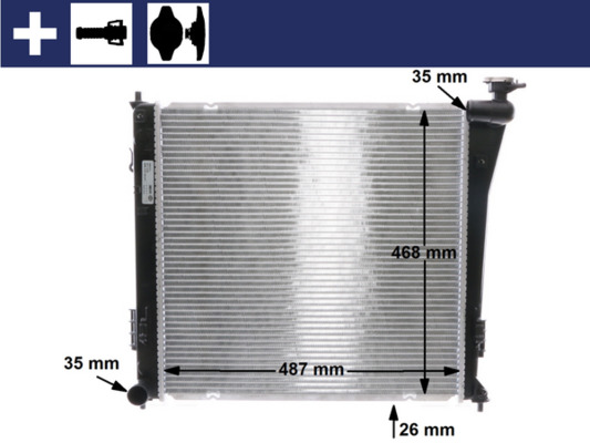 Radiator, engine cooling - CR 848 000S MAHLE