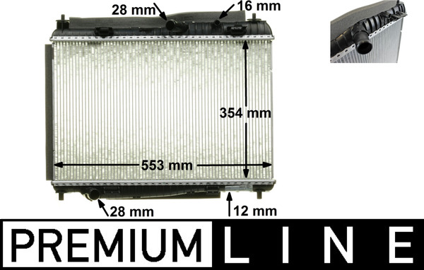 Radiator, engine cooling - CR 87 000P MAHLE