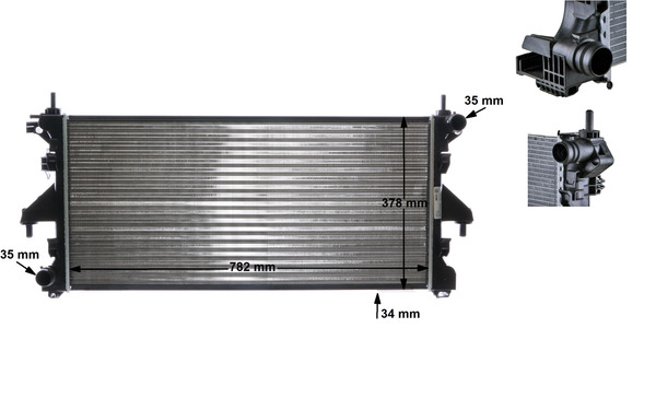 Radiator, engine cooling - CR 886 000S MAHLE