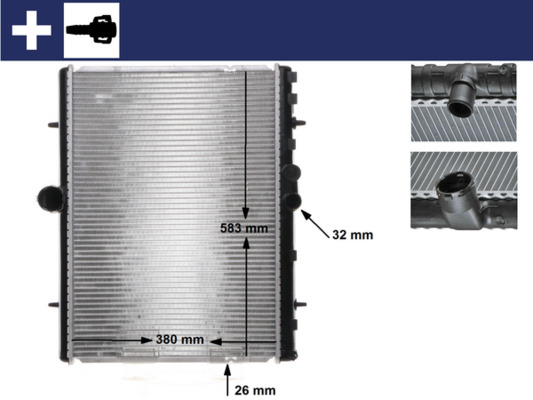 Radiator, engine cooling - CR 889 000S MAHLE