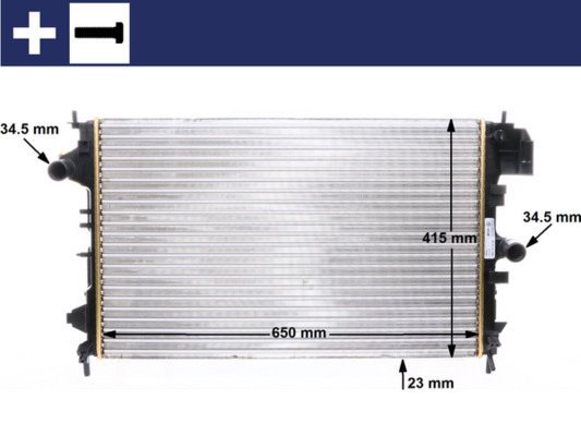 Radiator, engine cooling - CR 8 000S MAHLE