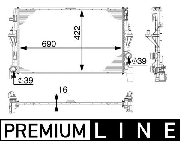 Radiator, engine cooling - CR 902 000P MAHLE