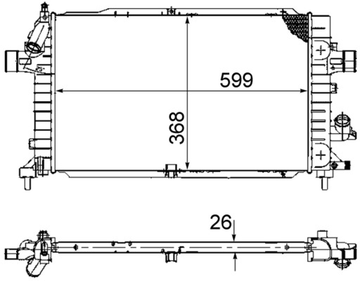 Radiator, engine cooling - CR 920 000P MAHLE