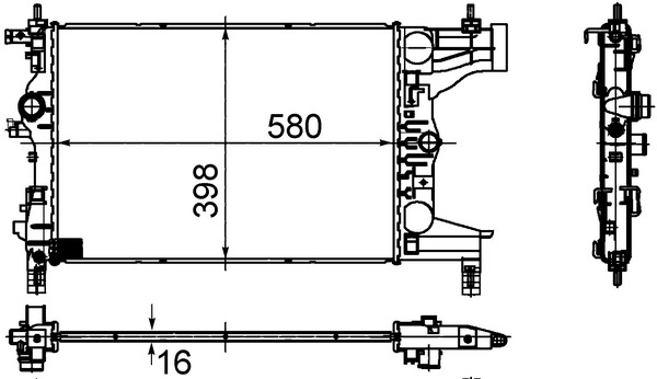 Radiator, engine cooling - CR 945 000S MAHLE