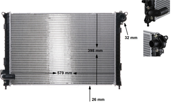 Radiator, engine cooling - CR 983 000S MAHLE