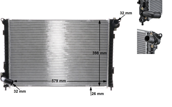 Radiator, engine cooling - CR 985 000S MAHLE