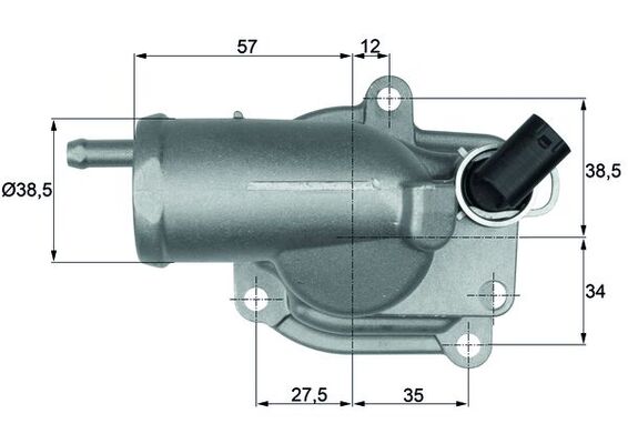 Thermostat, coolant - TH 10 87 MAHLE