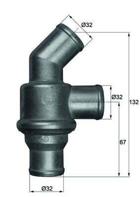 Thermostat, coolant - TH 16 80 MAHLE