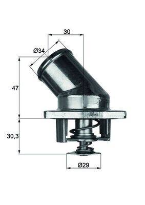 Thermostat, coolant - TI 3 87 MAHLE