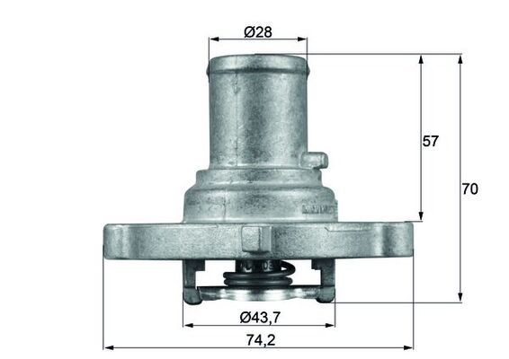 Thermostat, coolant - TI 122 87D MAHLE