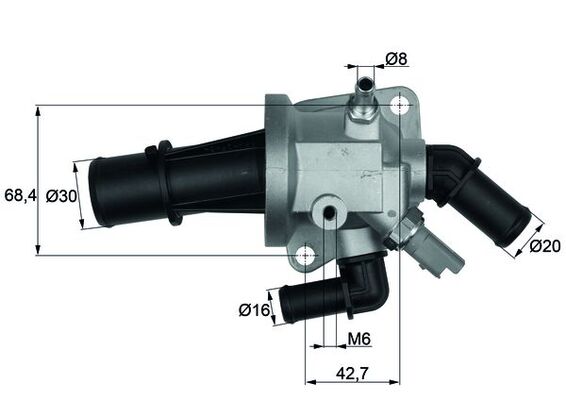 termostatas, aušinimo skystis - TI 153 88 MAHLE
