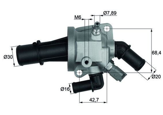 termostatas, aušinimo skystis - TI 164 88 MAHLE