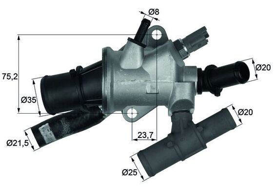 Thermostat, coolant - TI 166 88 MAHLE