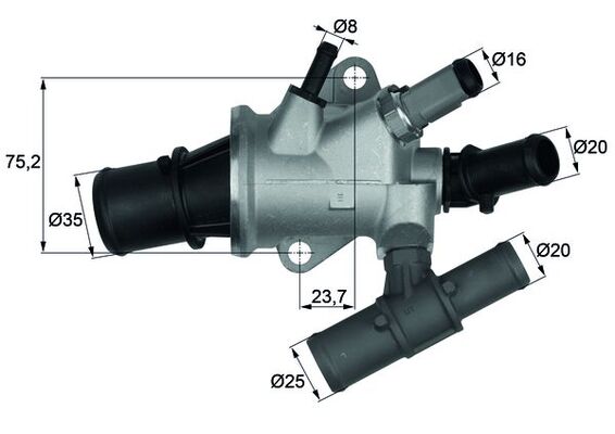 termostatas, aušinimo skystis - TI 168 88 MAHLE