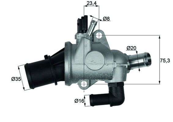 Termostato, Refrigerante - TI 174 88 MAHLE