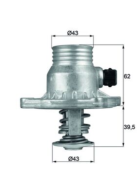 Thermostat, coolant - TM 11 105 MAHLE