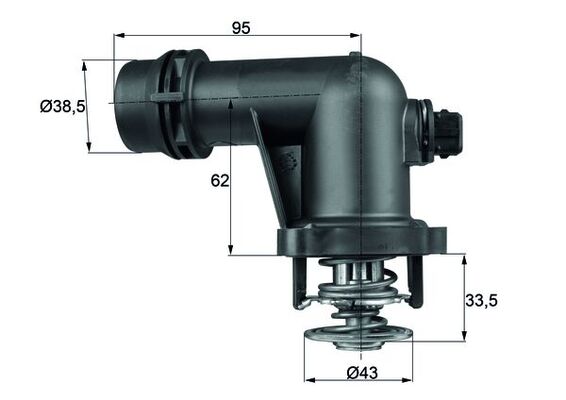 Thermostat, coolant - TM 15 105 MAHLE