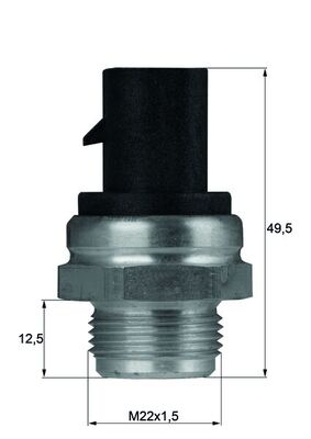 Temperature Switch, radiator fan - TSW 12D MAHLE