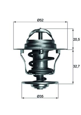 Thermostat, coolant - TX 12 88D MAHLE