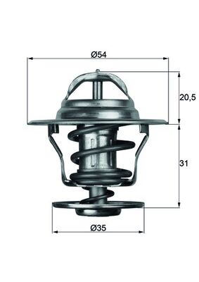 Thermostat, coolant - TX 13 80D MAHLE