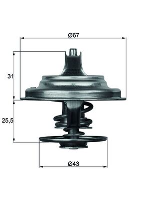 Thermostat, coolant - TX 23 79D MAHLE