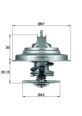 Thermostat, coolant - TX 31 92D S MAHLE