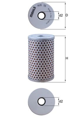 Filtro idraulico, Sterzo - HX 15 MAHLE