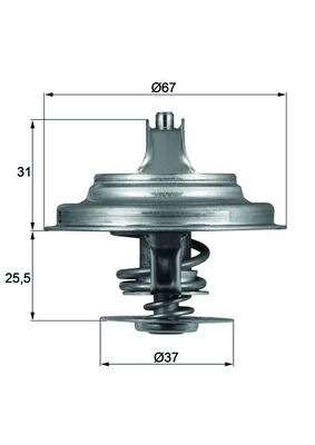 Thermostat, coolant - TX 25 87D MAHLE