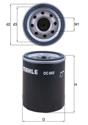 Filtro olio - OC 602 MAHLE