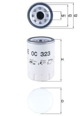 alyvos filtras - OC 323 MAHLE