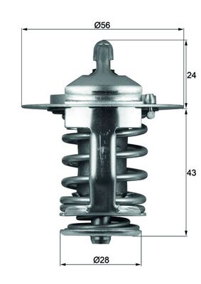 Thermostat, coolant - TX 70 82 MAHLE