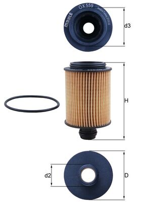 alyvos filtras - OX 559D MAHLE
