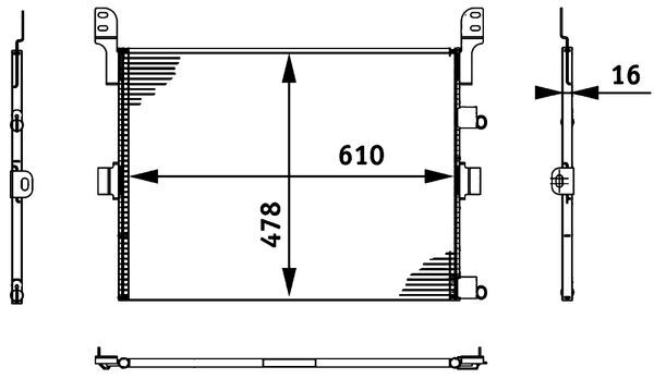 Condenser, air conditioning - AC 673 000S MAHLE